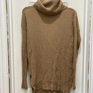 Joan Vass Camel Cowl Neck Sweater